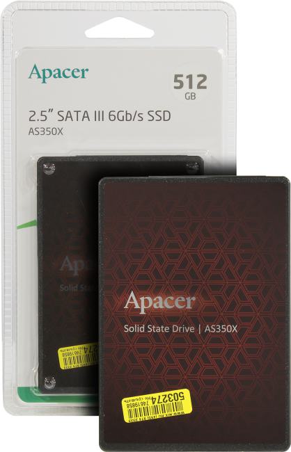 Накопитель SSD 512 Gb SATA 6Gb/s Apacer AS350X <AP512GAS350XR-1> 2.5"
