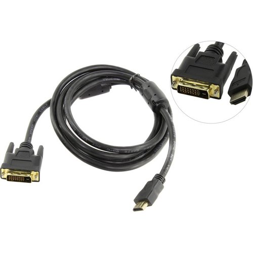TV-COM <LCG135F-2м> Кабель HDMI to DVI-D Dual Link (19M -25M) 2м  2 фильтра