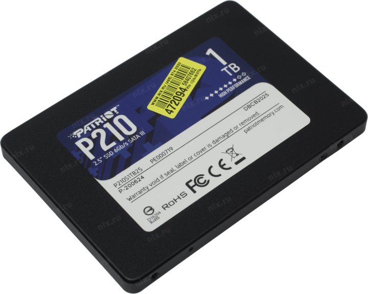 SSD 1 Tb SATA 6Gb/s  Patriot  P210 <P210S1TB25> 2.5"