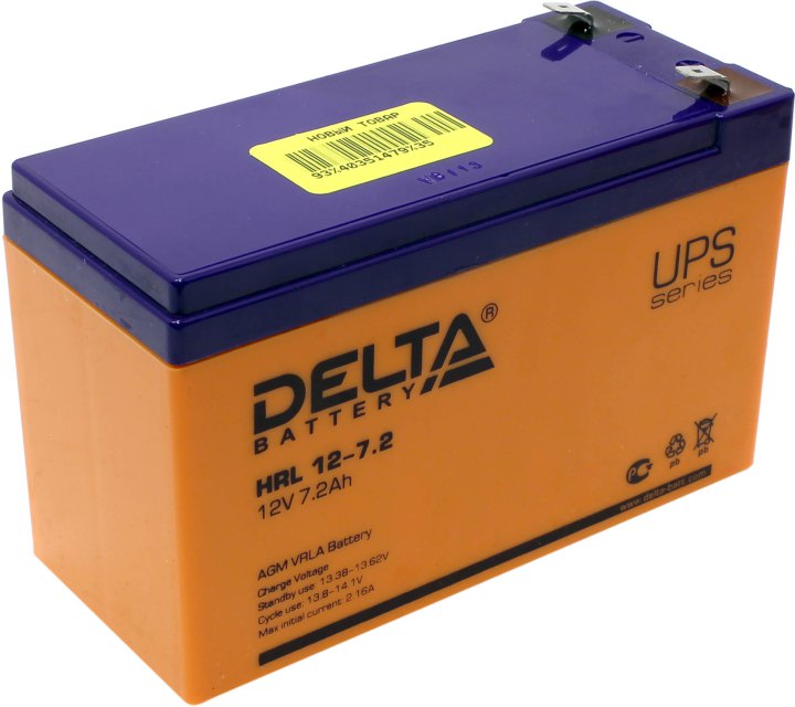 Аккумулятор Delta HRL 12-7.2(X)  (12V, 7.2Ah)  для  UPS