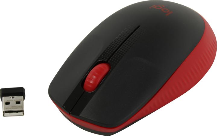 Logitech Wireless Mouse M190 Red <910-005908> (RTL) USB  3btn+Roll, беспроводная