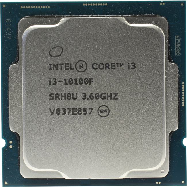 CPU Intel Core i3-10100F  3.6 GHz/4core/6Mb/65W/8  GT/s  LGA1200