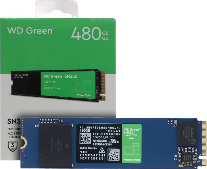 SSD 480 Gb M.2 2280 M 6Gb/s WD  Green  SN350  <WDS480G2G0C>