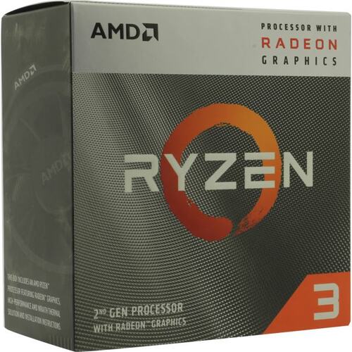 CPU AMD Ryzen 3 3200G BOX (YD3200C5)    3.6 GHz/4core/SVGA RADEON  Vega  8/2+4Mb/65W Socket AM4