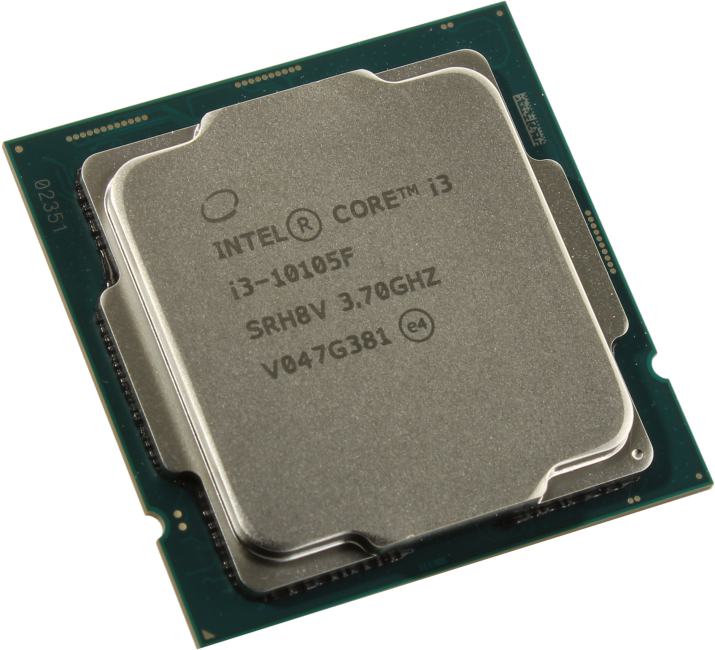 CPU Intel Core i3-10105F      3.7 GHz  /4core/6Mb/65W/8  GT/s  LGA1200