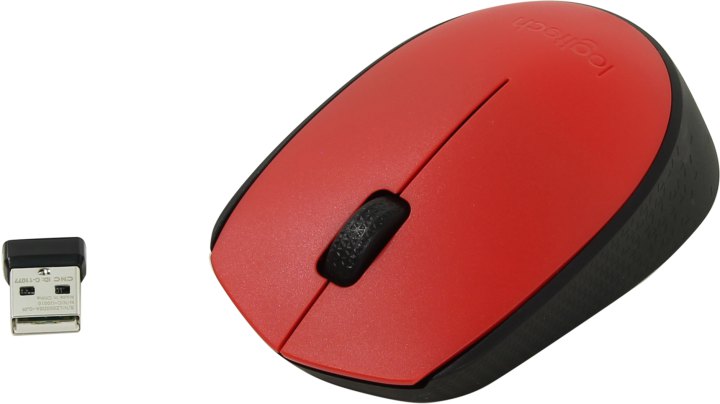 Logitech M171 Red Wireless Mouse <910-004641> (RTL)  USB 3btn+Roll
