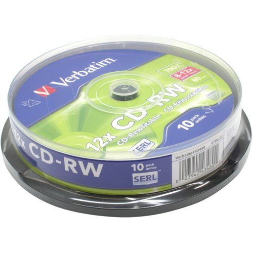 CD-RW Verbatim   700Mb 12x sp. <уп.10  шт>  на шпинделе <43480>