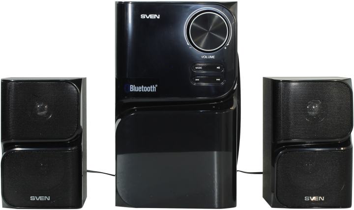 Колонки SVEN MS-305 Black (2x10W+Subwoofer 20W, дерево, Bluetooth, SD, USB,  FM, ПДУ)