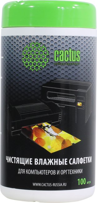 Влажные салфетки для техники CACTUS CS-T1002