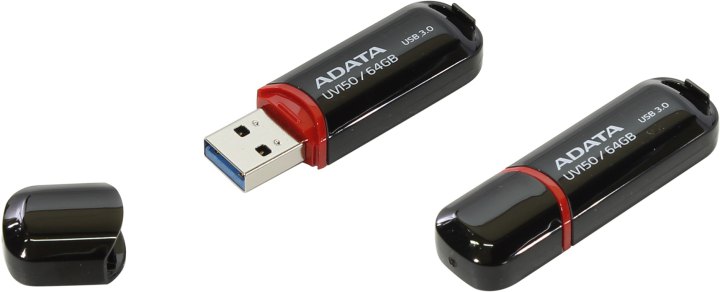 ADATA DashDrive UV150 <AUV150-64G-RBK> USB3.0  Flash  Drive  64Gb
