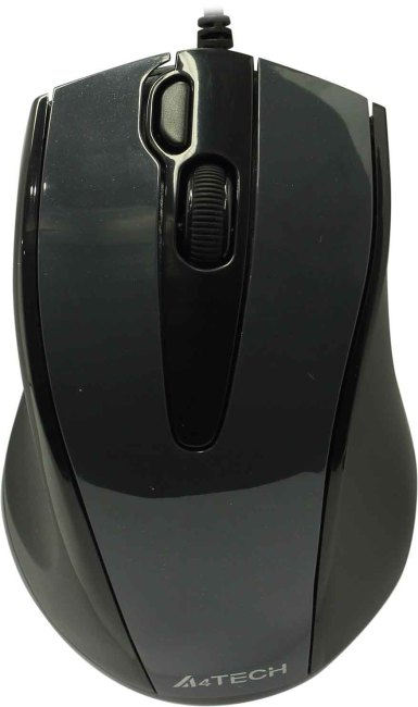 A4Tech V-Track Mouse <N-500FS-1 Glossy Grey>  (RTL)  USB  4btn+Roll