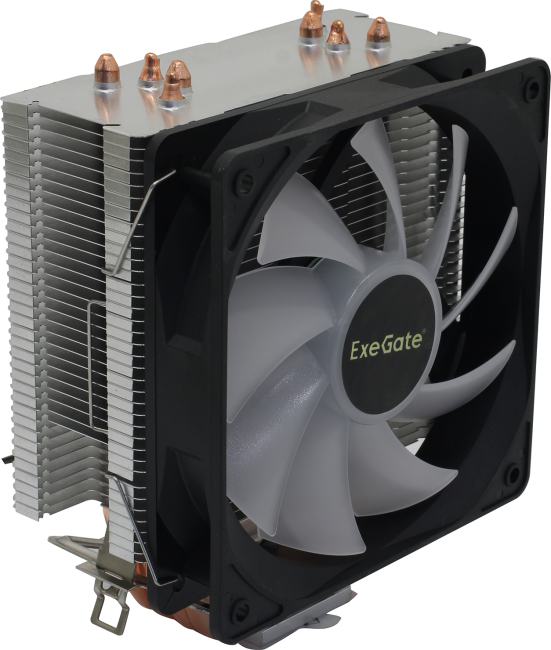 ExeGate <EX293655RUS> EXX400V2-PWM.FRGB  (4пин,775/115x/1200/1700/AM4-FM2,11-24дБ,800-2400об/мин,Cu+