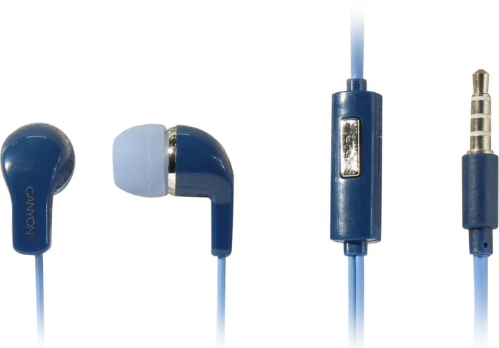 Наушники с микрофоном CANYON  <CNS-CEPM02BL>  Blue (шнур 1.2м)