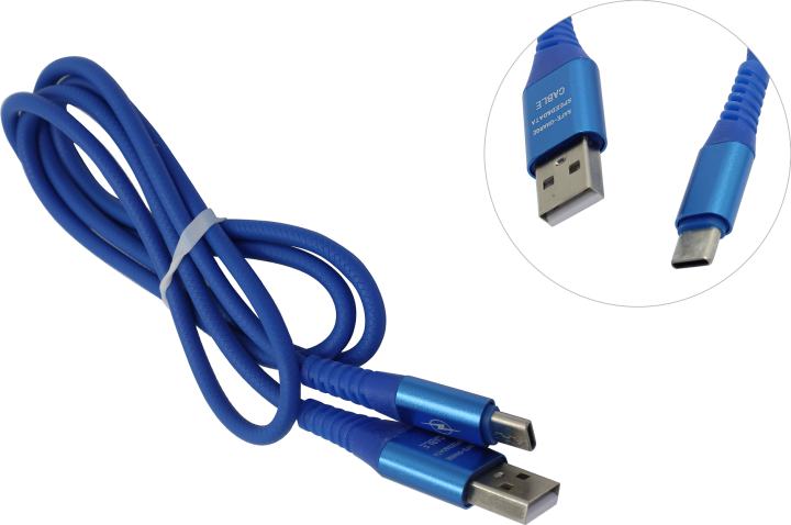 Smartbuy <iK-3112ERG blue> Кабель USB AM -->  USB-C  M  1м