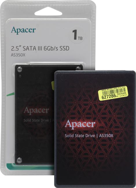 SSD 1 Tb SATA 6Gb/s Apacer AS350X  <AP1TBAS350XR-1>  2.5" 3D TLC