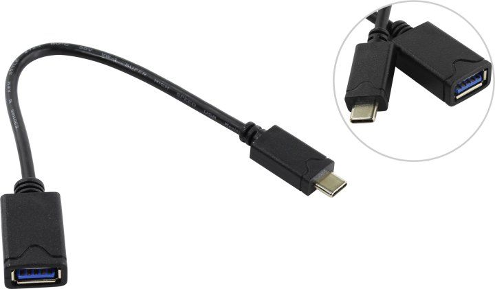 5bites <TC304-02OTG> Кабель-переходник USB 3.0 AF  ->  USB-C M 0.2м