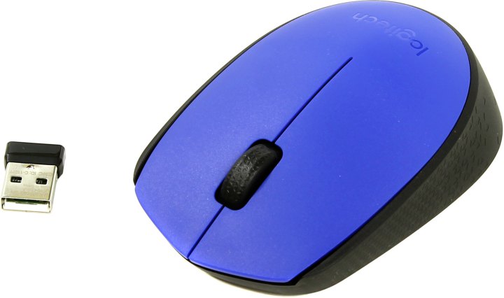 Logitech M171 Blue Wireless Mouse  <910-004640>  (RTL) USB 3btn+Roll