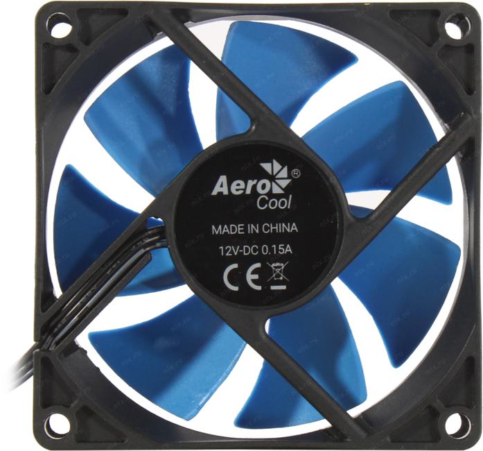 Вентилятор Aerocool Force 8 Blue (3пин,  80x80x25мм, 28.3дБ,  1500  об/мин)