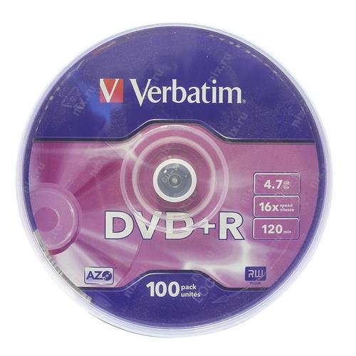 DVD+R Disc Verbatim   4.7Gb  16x  <уп. 100 шт> на  шпинделе <43551>