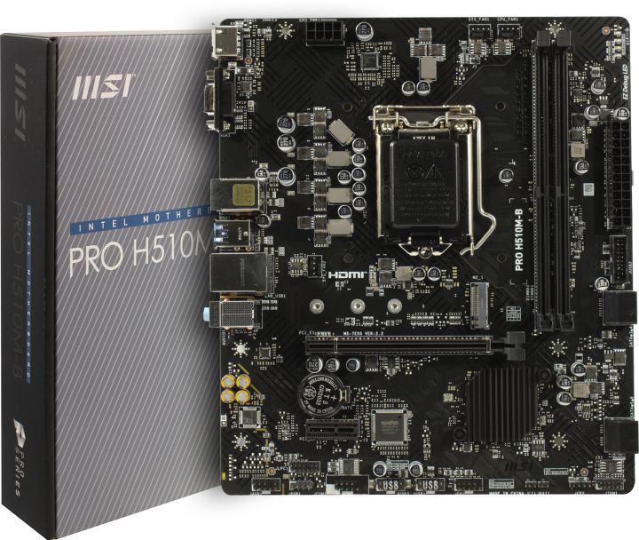 MSI PRO H510M-B (RTL) LGA1200 <H470> PCI-E  Dsub+HDMI  GbLAN SATAMicroATX 2DDR4