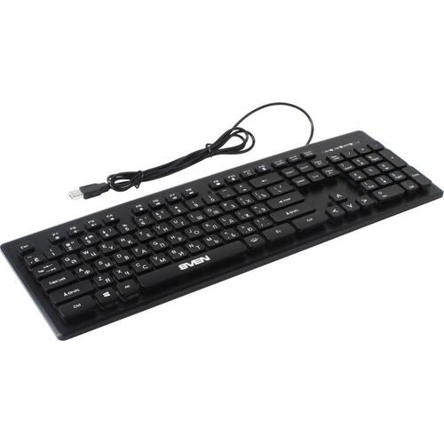 Клавиатура SVEN KB-C7500EL Black  <USB>  103КЛ, подсветка клавиш