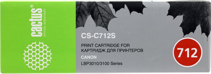 Картридж Cactus CS-C712(S) для  Canon  LBP-3010/3100  серии