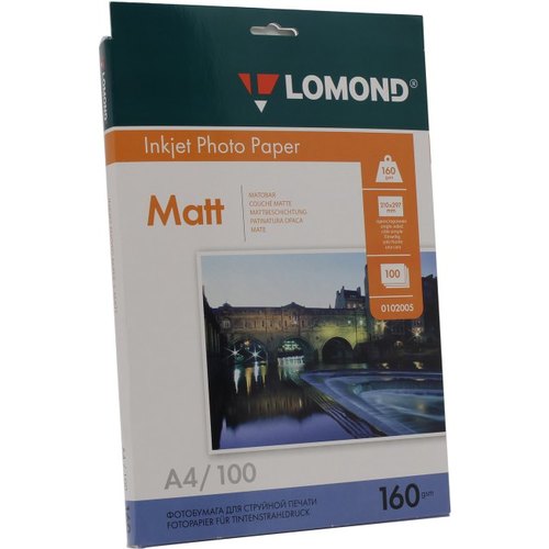 LOMOND 0102005 (A4, 100 листов, 160 г/м2) бумага матовая  односторонняя