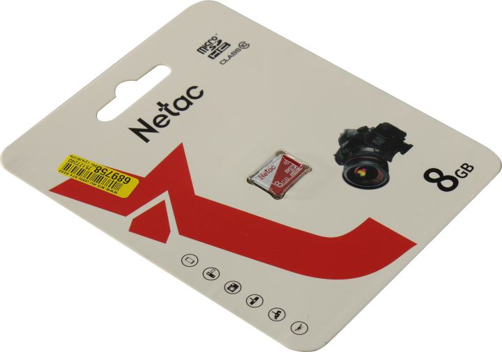 Netac <NT02P500ECO-008G-S> microSDHC Memory Card  8Gb  UHS-I U1 Class10
