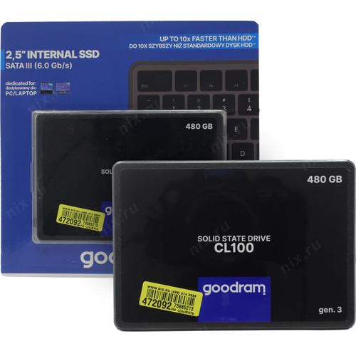 SSD 480 Gb SATA 6Gb/s Goodram  CL100  <SSDPR-CL100-480-G3>  2.5"